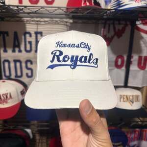 Vintage Kansas City Royals MLB Snapback Hat White Green